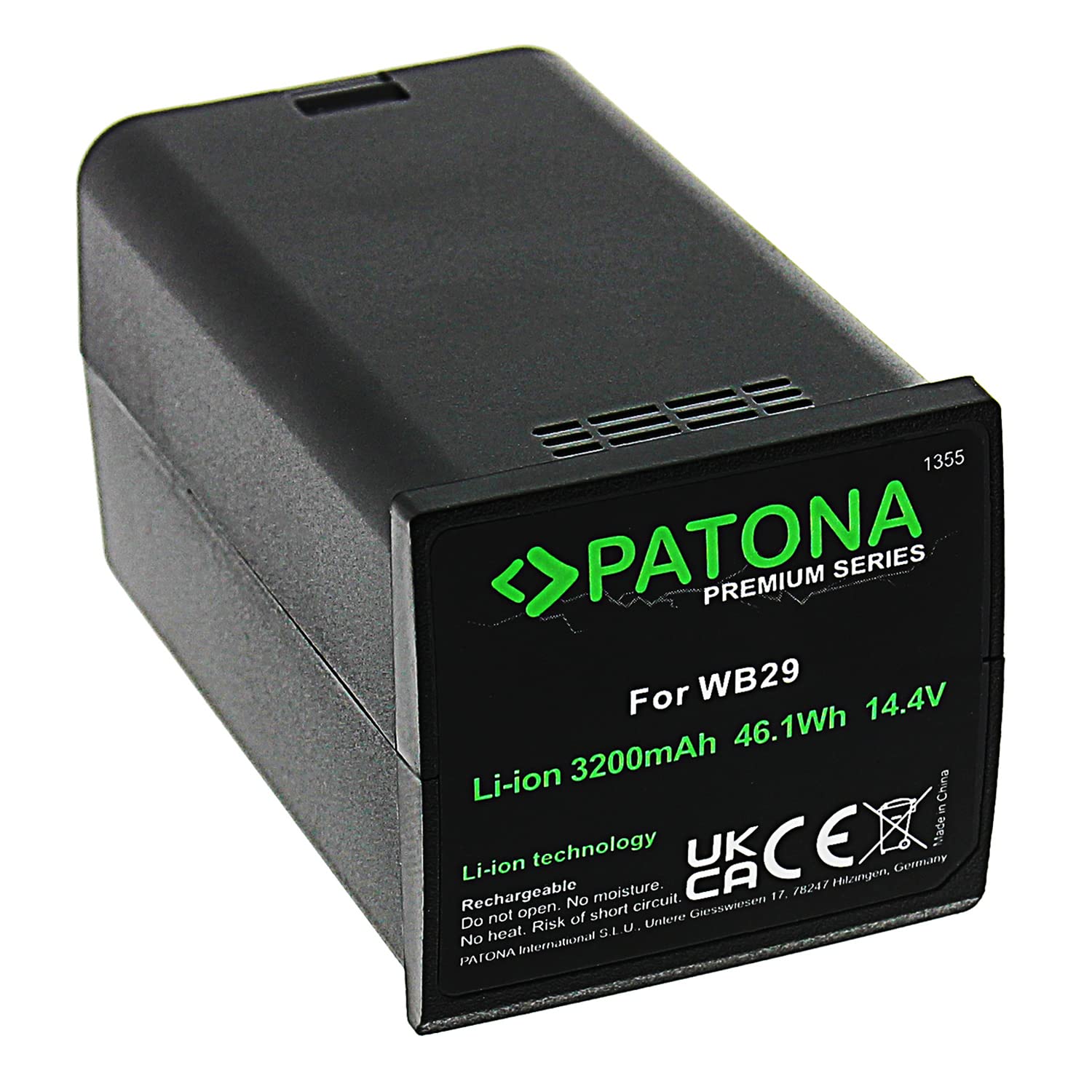 PATONA WB29 Akku 3200mAh – Ersatz für Godox WB29 / WB29A / WB29B – für Godox AD200 und AD200Pro Pocket-Blitz – mit LG-Zellen, Reserve für das Shooting