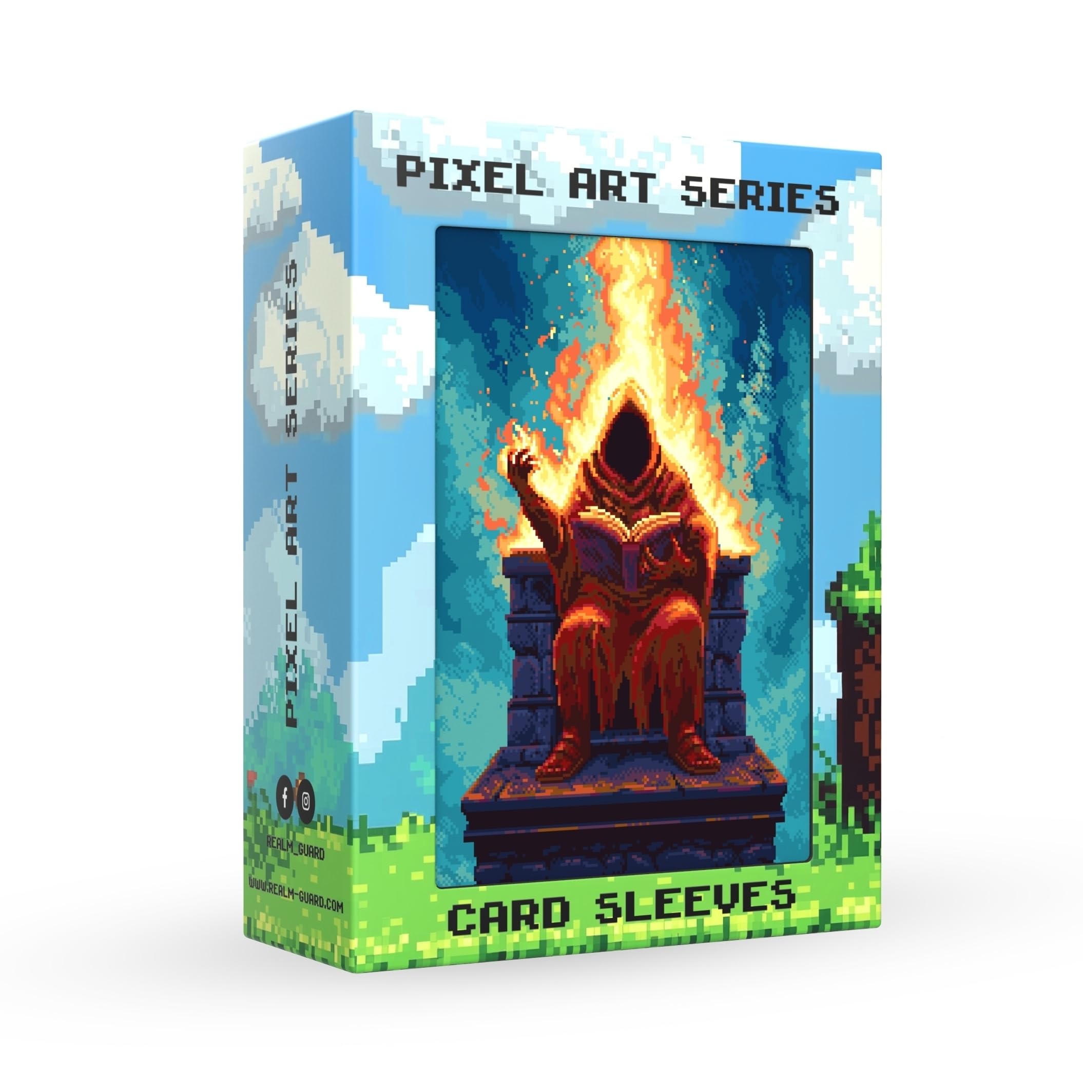 Realm Guard Pixel Art Series - 100ct TCG/MTG Textured Card Sleeves (Sorcerer's Tome) — image 1
