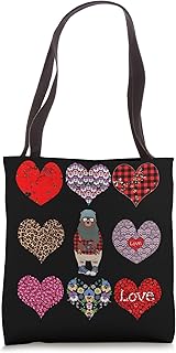 Bear Hearts Pattern Red Plaid Leopard Floral Valentines Day Tote Bag