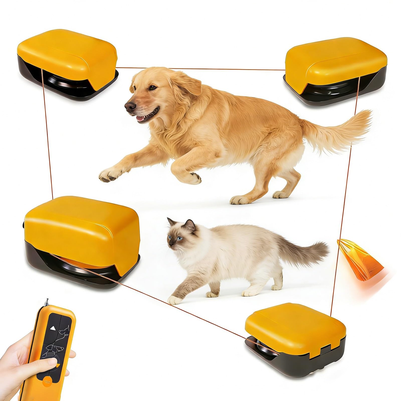 Kit di addestramento per l'agilità del cane, motorizzato per giochi di inseguimento interattivi, velocità regolabile con copertura di 150㎡ per uso interno ed esterno