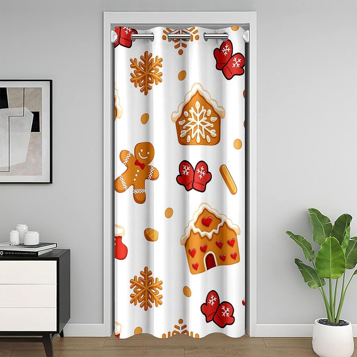 Castle Fairy Gingerbread House Door Curtain, 34"x80" 1 Panel