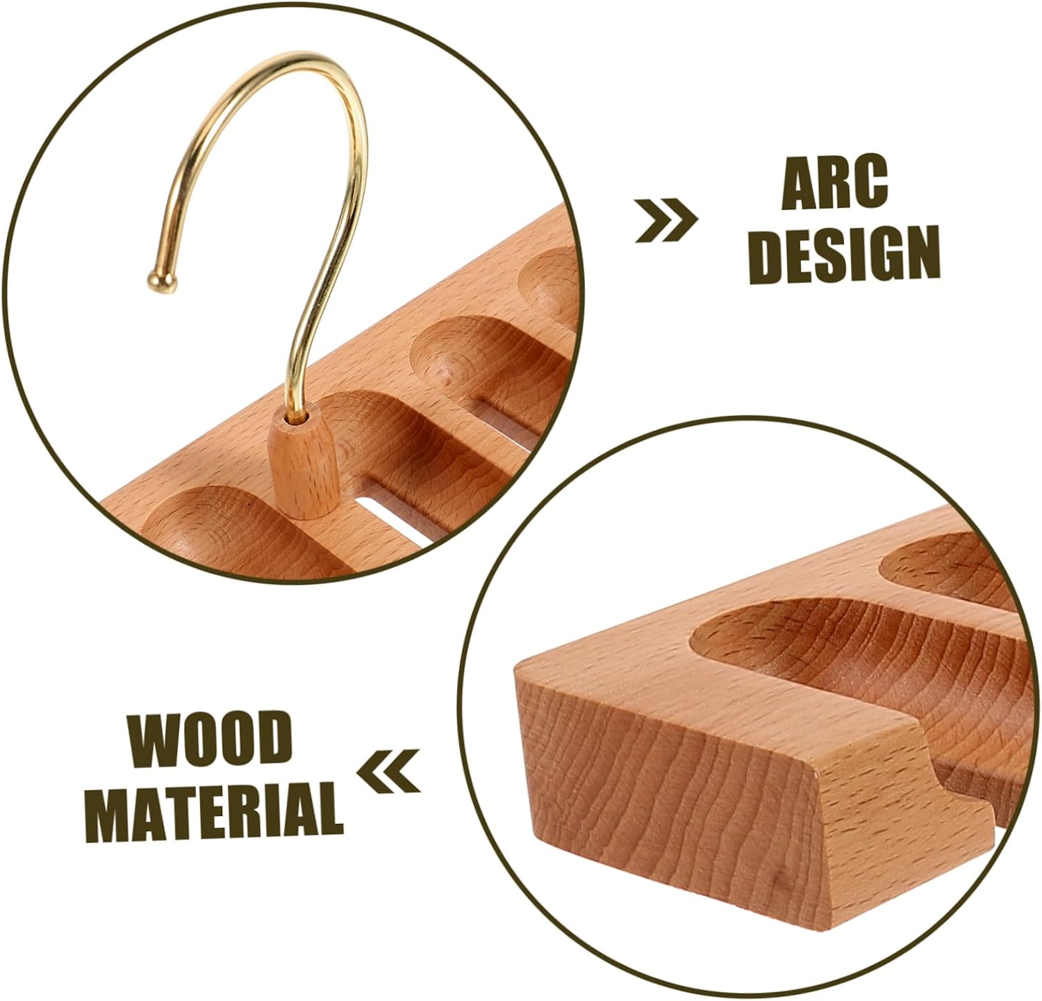 Elegant Wooden Belt Hanger Wall-Mounted Belt Storage Rack for Men Closet