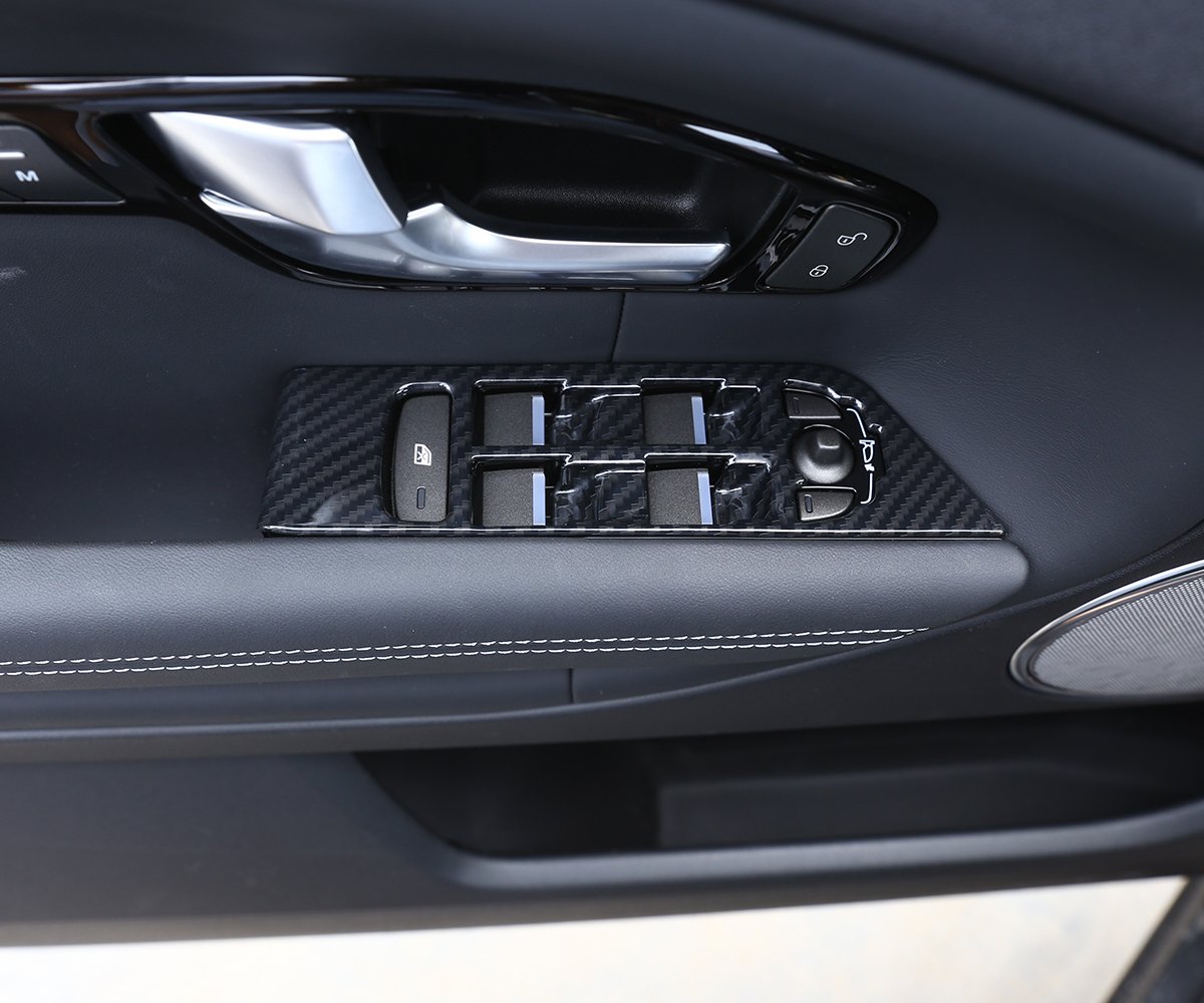 Insert de bouton lève-vitre en ABS style carbone aux finitions précises