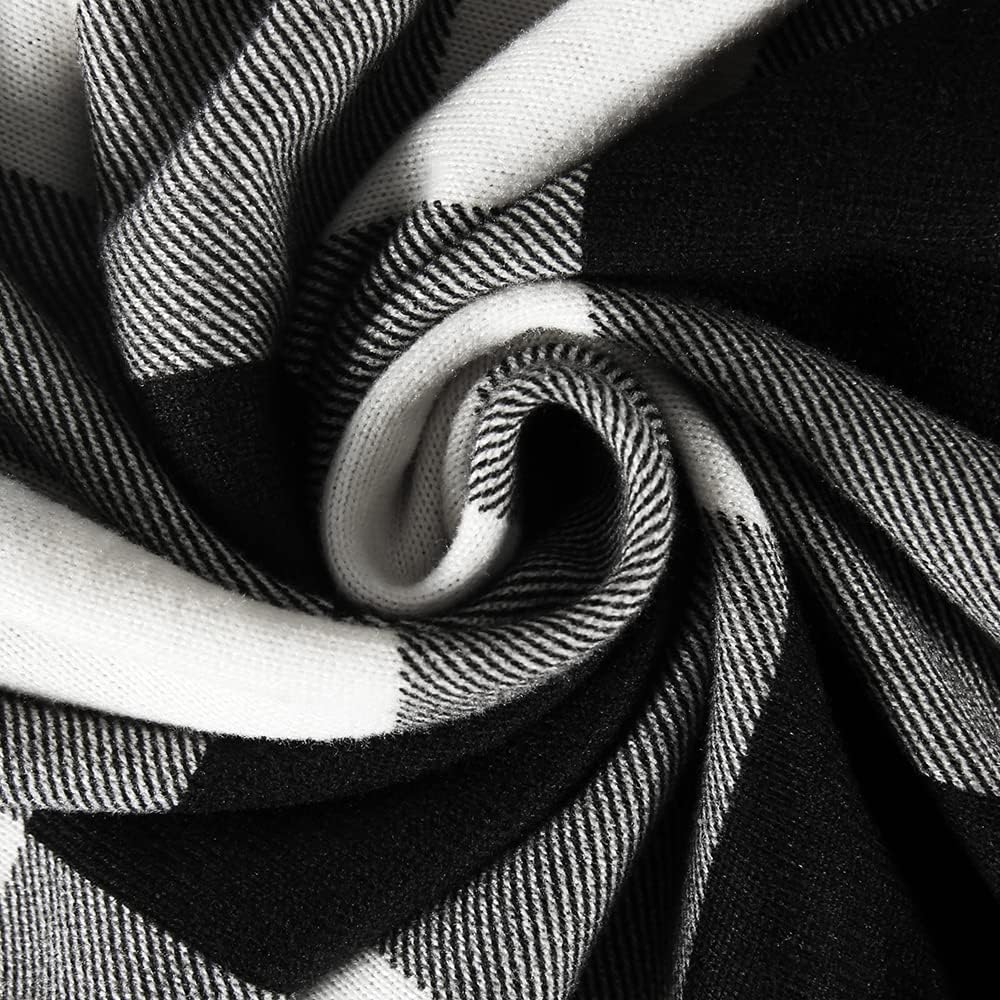 PALINDA Women's Plaid Long Sleeve Empire Waist Pleated Loose Swing Casual Flare Midi Dress with Belt - Image 7