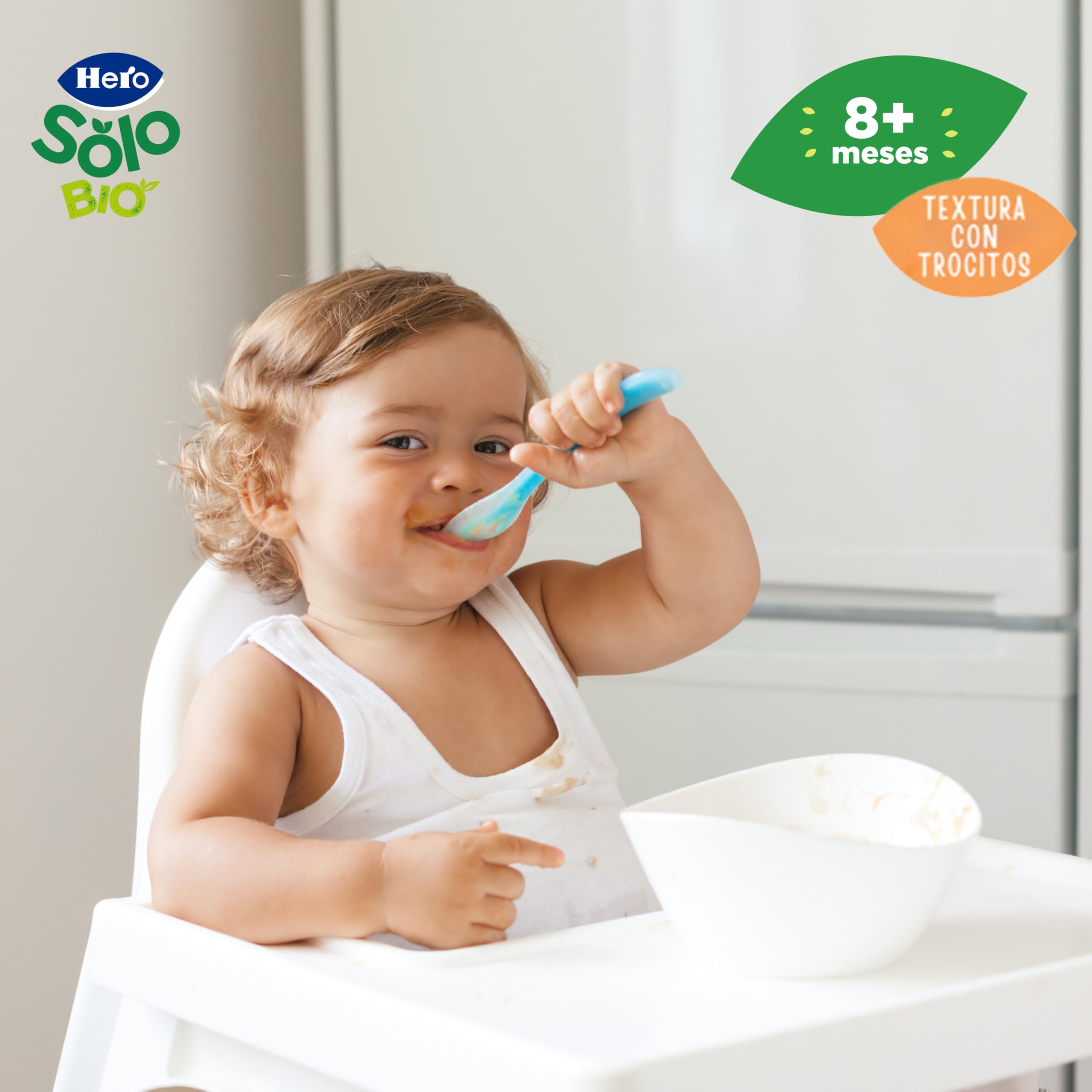 Hero Solo Potitos de Macarrones con Tomate 100% Eco y nada más, Apto para Veganos y Bebés Desde 6 Meses - Pack de 12 x 190 gr
