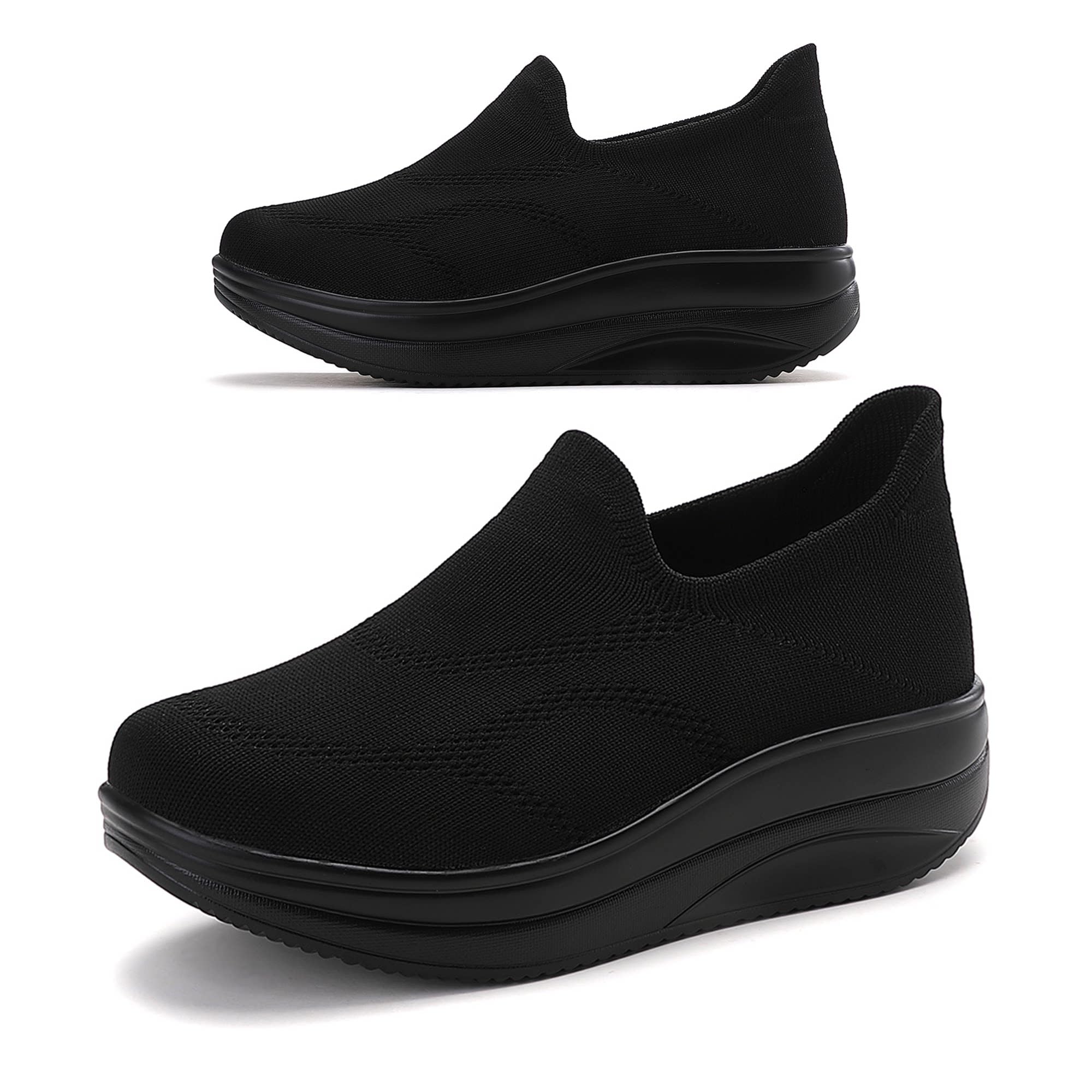 ruideng Loafers for Women Comfortable | Women's Walking Shoes Everyday Working | 2 Inch Rocker Bottom-picture-49