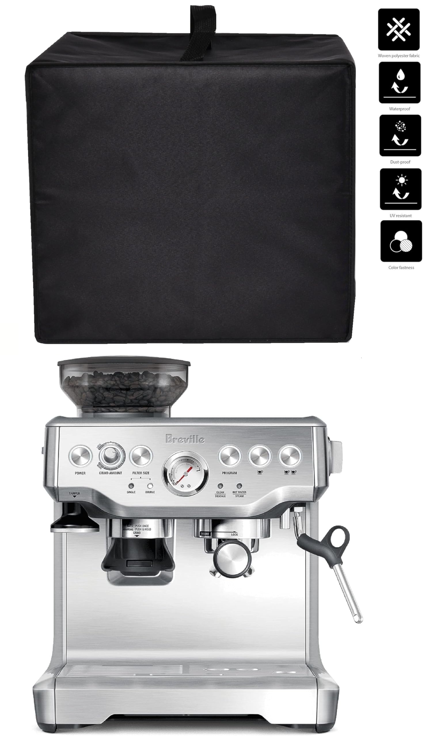 AF-WAN Espresso Machine Dust Cover Waterproof, Compatible With Breville Barista Express & Pro Espresso Machines, BES870XL/BES880BSS