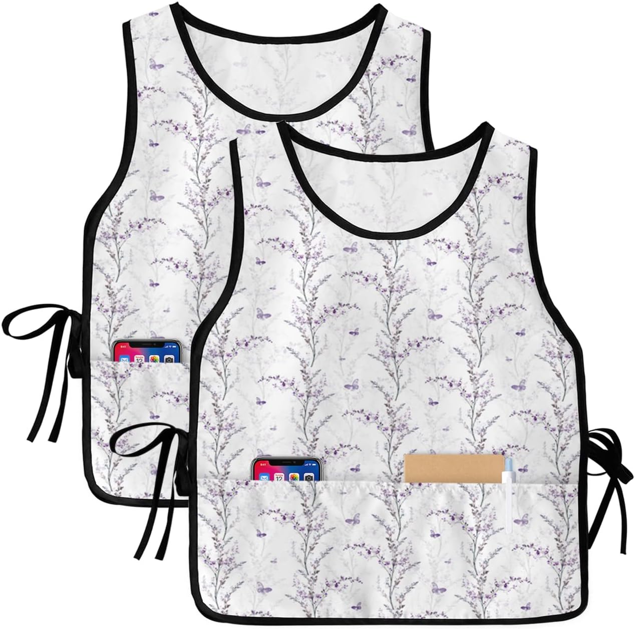 Thanksgiving Autumn Cobbler Aprons with 2 Pockets Bib Retro Leopard Checkered Pumpkins