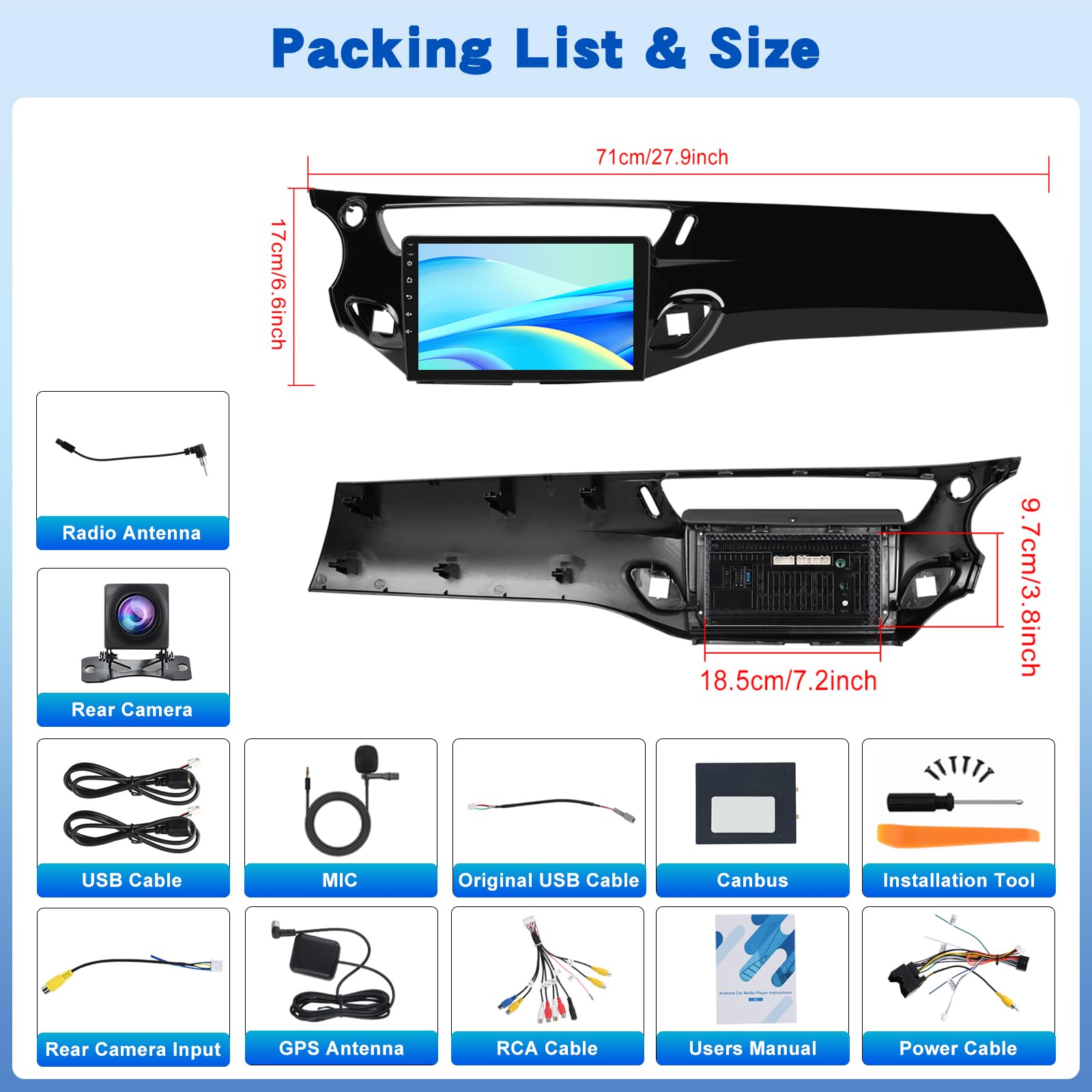 [2G+64G] Android Radio Coche para Citroën C3/MK2SC 2009-2016（Left-Hand Drive con Wireless Carplay y Android Auto, Radio de Coche con Pantalla Táctil de 9 Pulgadas con GPS/WiFi/Bluetooth/EQ/FM RDS