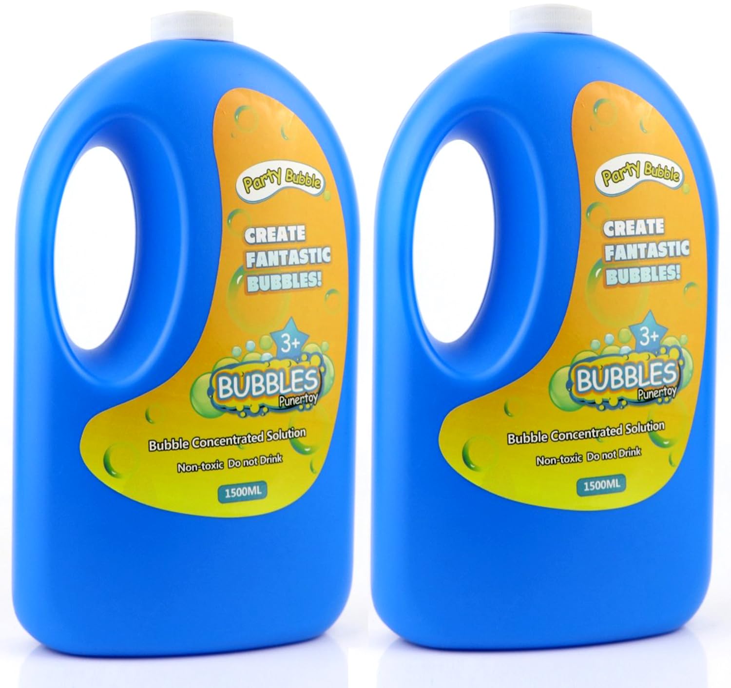 Premify 2 Pack Bubble Liquid Water Non-Toxic Bubbles Solution -100oz/3L All-Natural Leak-Proof and Splash-Proof Design For Bubble Machines, Bubble Guns, Bubble Blower Toys