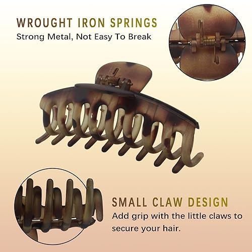 Miniatura 5 de Pinzas cuadradas para el cabello  Pinzas para el cabello para mujer, pinzas de garra para cabello grueso, 8 piezas  clips de mandíbula de sujeción