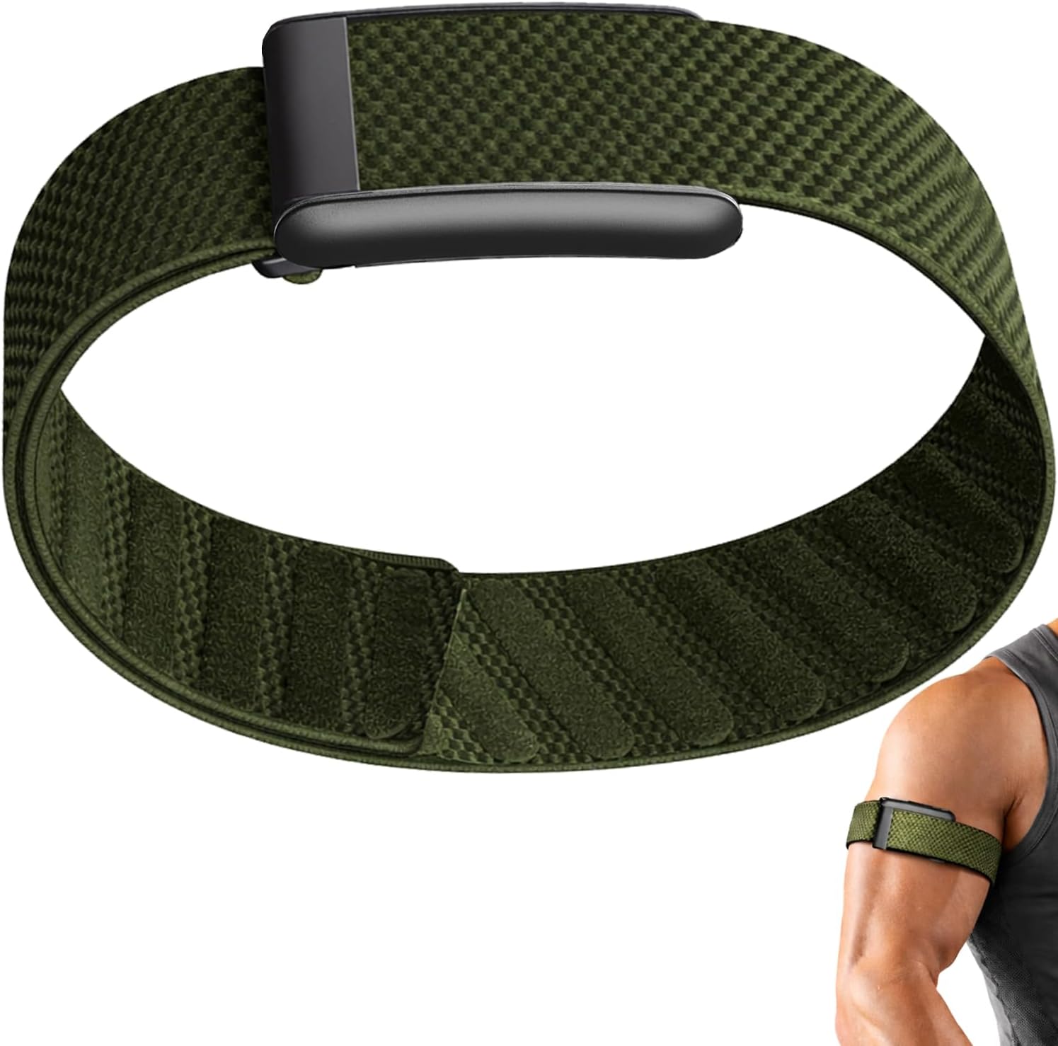 Adjustable Nylon Bicep Band compatible with WHOOP 5.0, One, Peak and Life, Breathable Elastic Replacement Strap for Fitness Training image 2