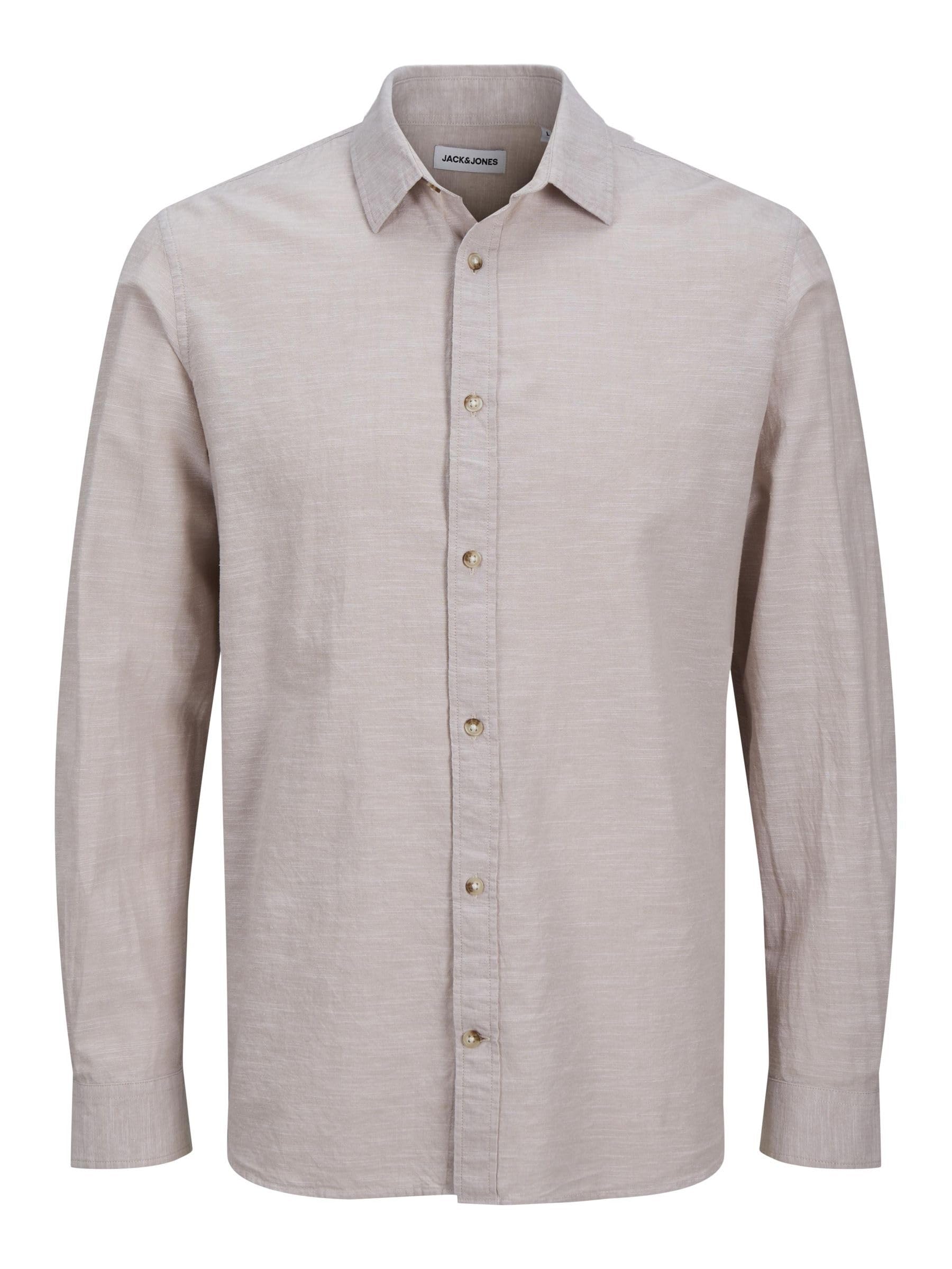 JACK & JONES Mens Jjesummer Shirt Ls Sn, Crockery, 3XL UK