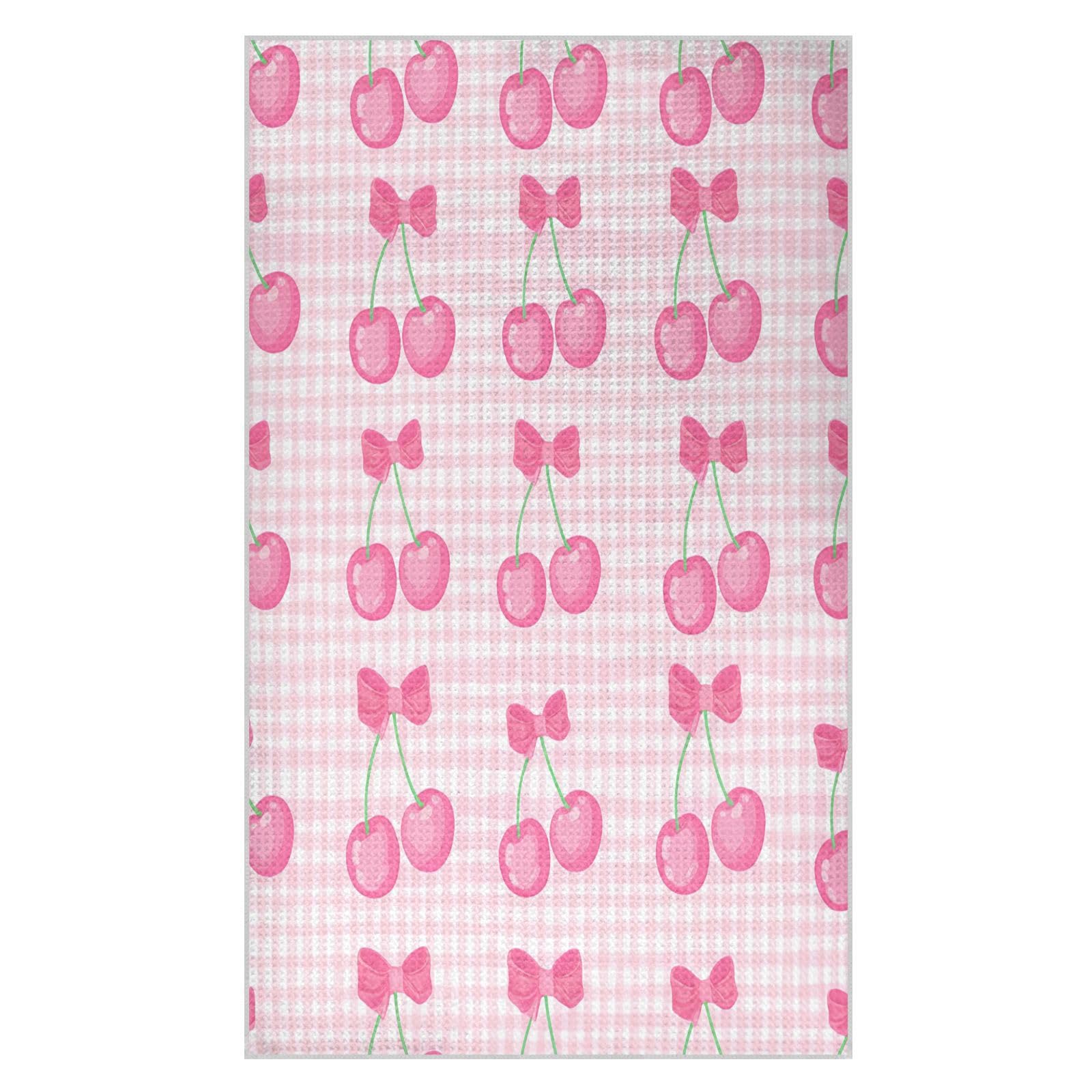 JiangGgen Cherries Kitchen Towels 2-Pack Soft Absorbent Dish Towels