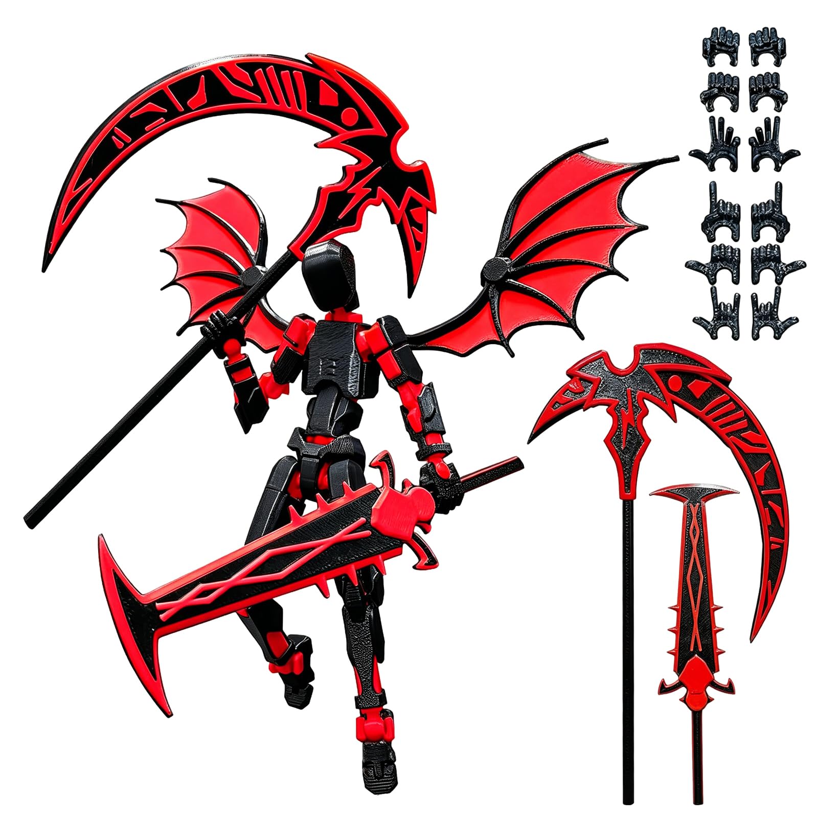 TENGMEIHUIO T13 Action Figur T13 joint action figure 3D printing Dummy Titan13 Multi Jointed Action Figure Robot 13 Stop Motion Figures desktop decoration gifts for game lovers (Red)