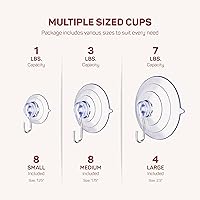 Vista 4 de SEWANTA Ganchos de ventosa multiusos [Juego combinado de 10 unidades] Potentes ventosas de ventana con ganchos para colgar en vidrio, ventanas