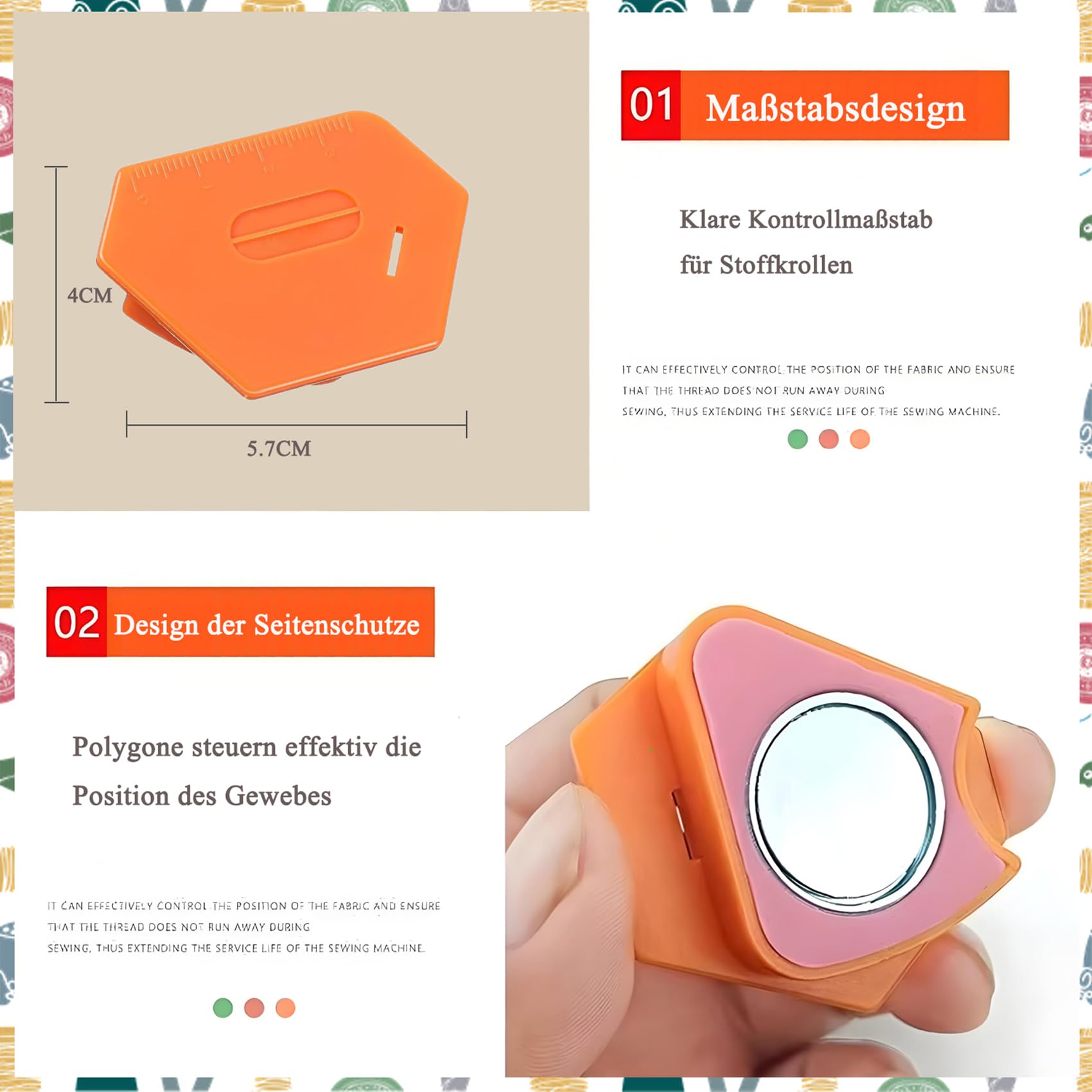 4 Pezzi Guida Magnetica Per Cuciture Con Scala – Per Macchina Da Cucire, Poligonale, Regolabile, Per Tessuti Di Ogni Tipo