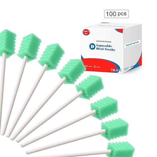 BVN - 100 hisopos desechables para la boca, hisopos orales de BVN desechables, hisopos bucales desechables, hisopos bucales, sin sabor y estériles