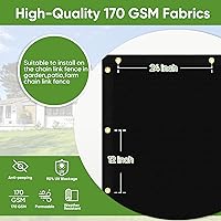 Vista 3 de Amagenix Rejilla para valla de privacidad de 0 3 x 1 0 pies, cubierta de malla negra con ojales de latón, cubierta protectora resistente para pared