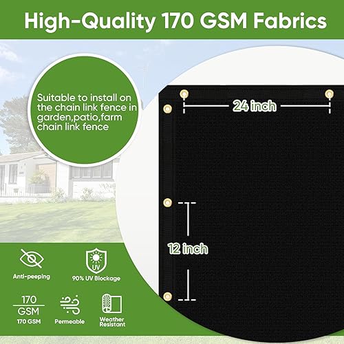 Miniatura 3 de Amagenix Valla de privacidad personalizada de 3 x 1 pies con ojales de latón, cubierta protectora resistente para terraza, patio, piscina, porche,