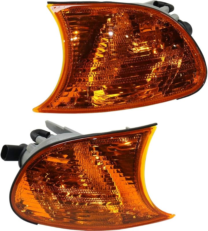 Par de lanternas dianteiras de direção e estacionamento CarLights360 para BMW 325Ci 2001 – Lente âmbar