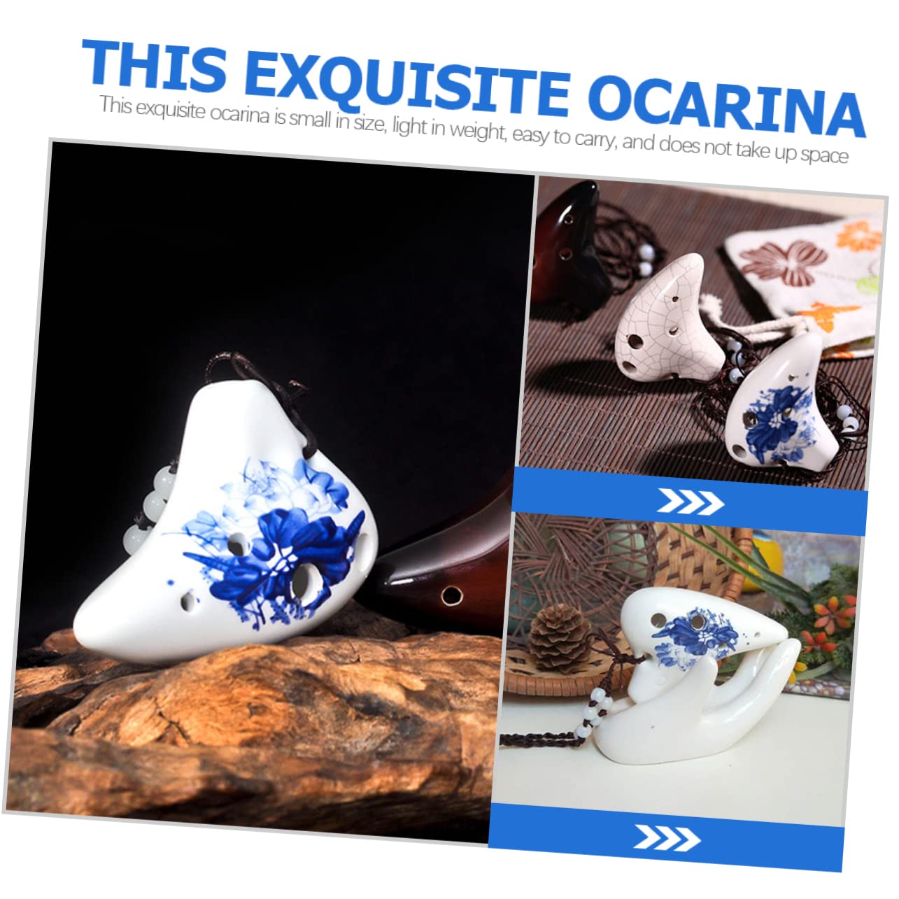 Yardwe Ceramic Ocarina Necklace Ocarina for Beginners Durable Music Instrument with Song Book present for Music Lovers