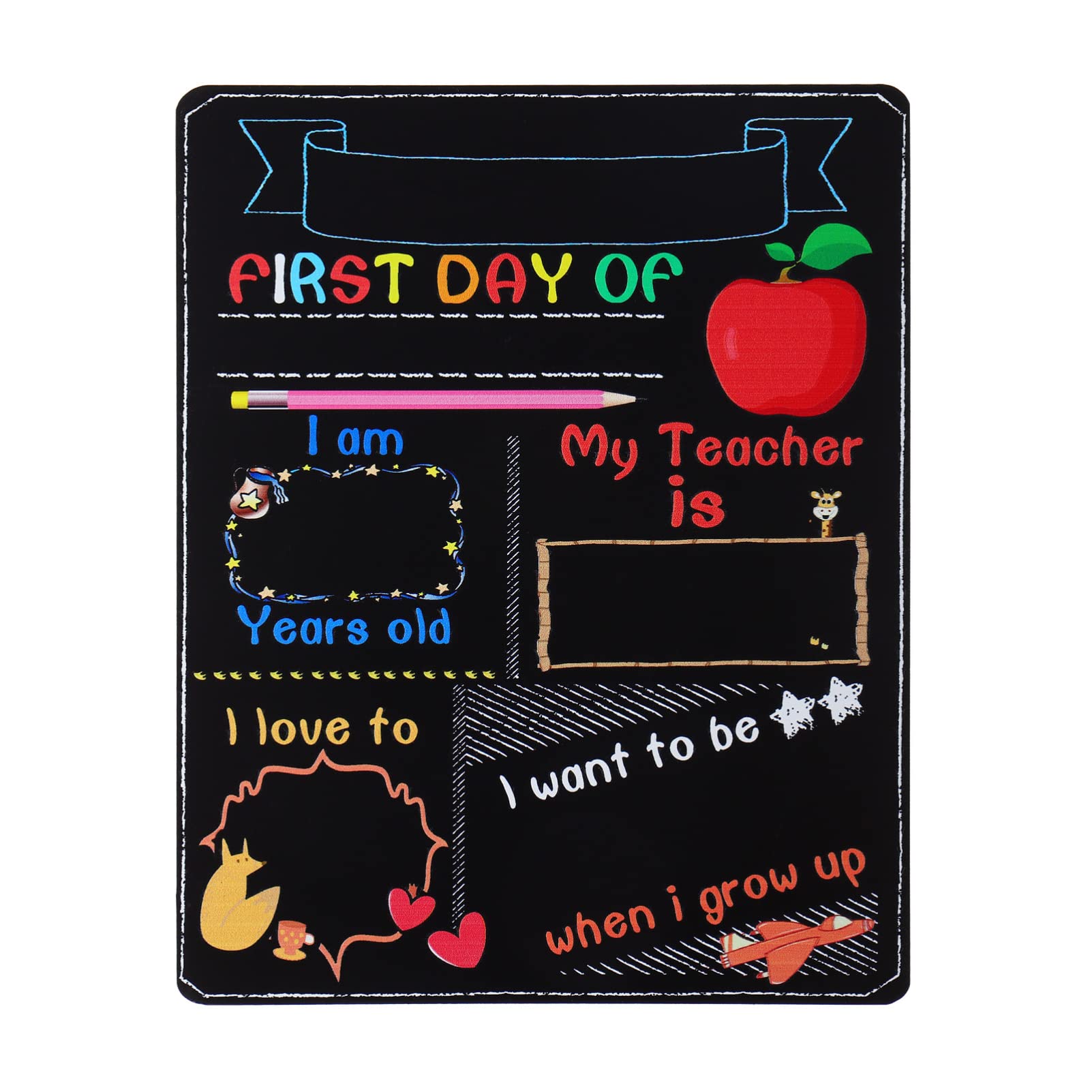 Alipis First Day of School Board Chalkboard Signs: Reusable Double Sided Blackboard - Easy to Clean Chalkboard - Back to School Supplies for Kids Children Preschool Kindergarten Photo Props