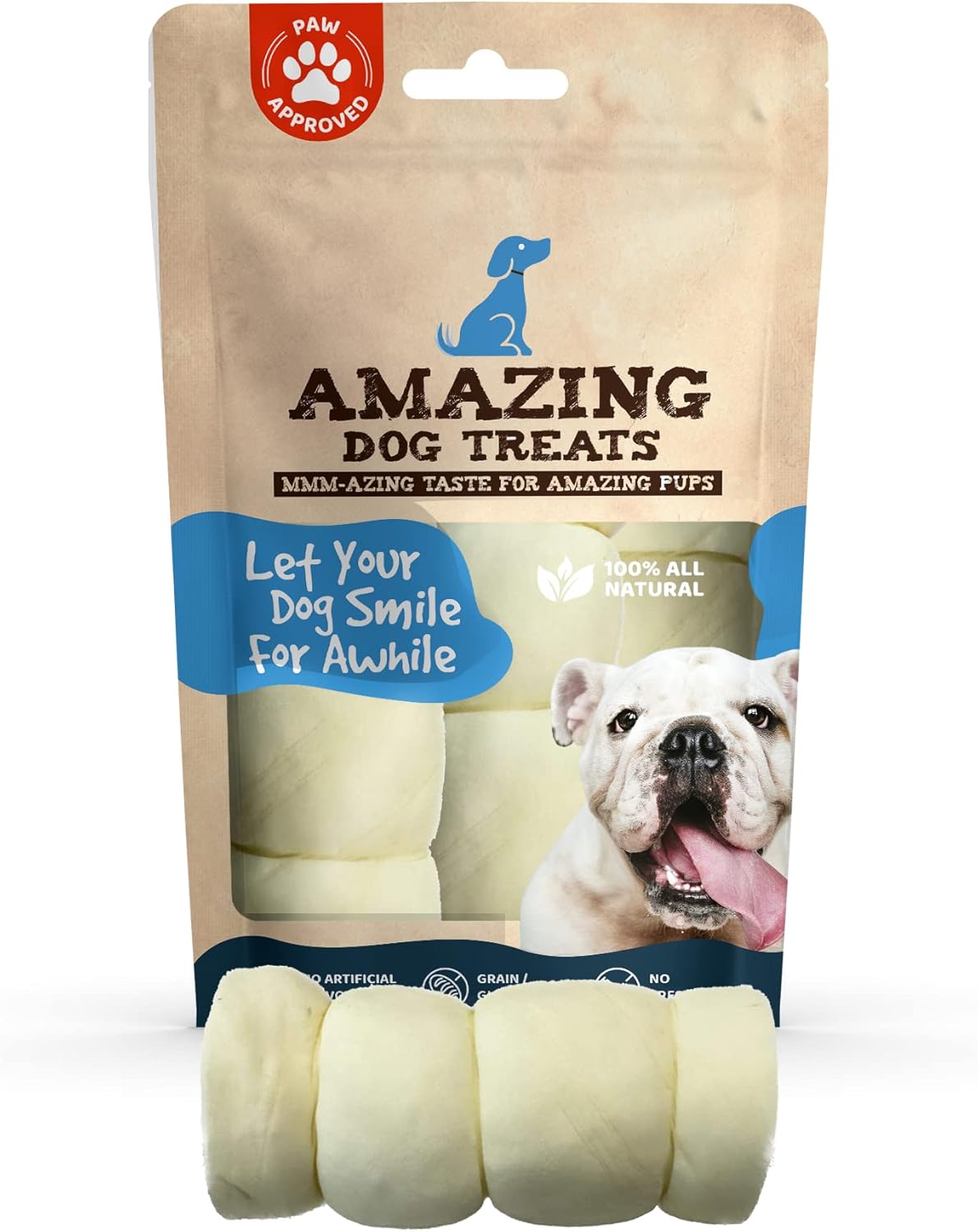 Amazing Dog Treats Beef Cheek Rolls (Mega Thick 56" 4