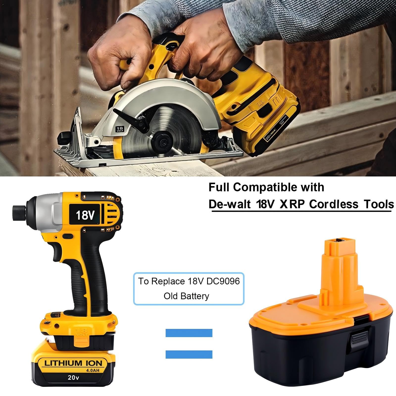 Paquete de 2 adaptadores DM18D compatibles con herramientas DeWalt de 18 V, adaptador compatible con batería Dewalt de 20 V MAX y compatible con batería de litio Mil-waukee M-18 de 18 V para