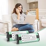 2 Pack HHR-P105 NI-MH Rechargeable Battery for Cordless Phone 2.4V 830mAh Replacement Batteries for Panasonic