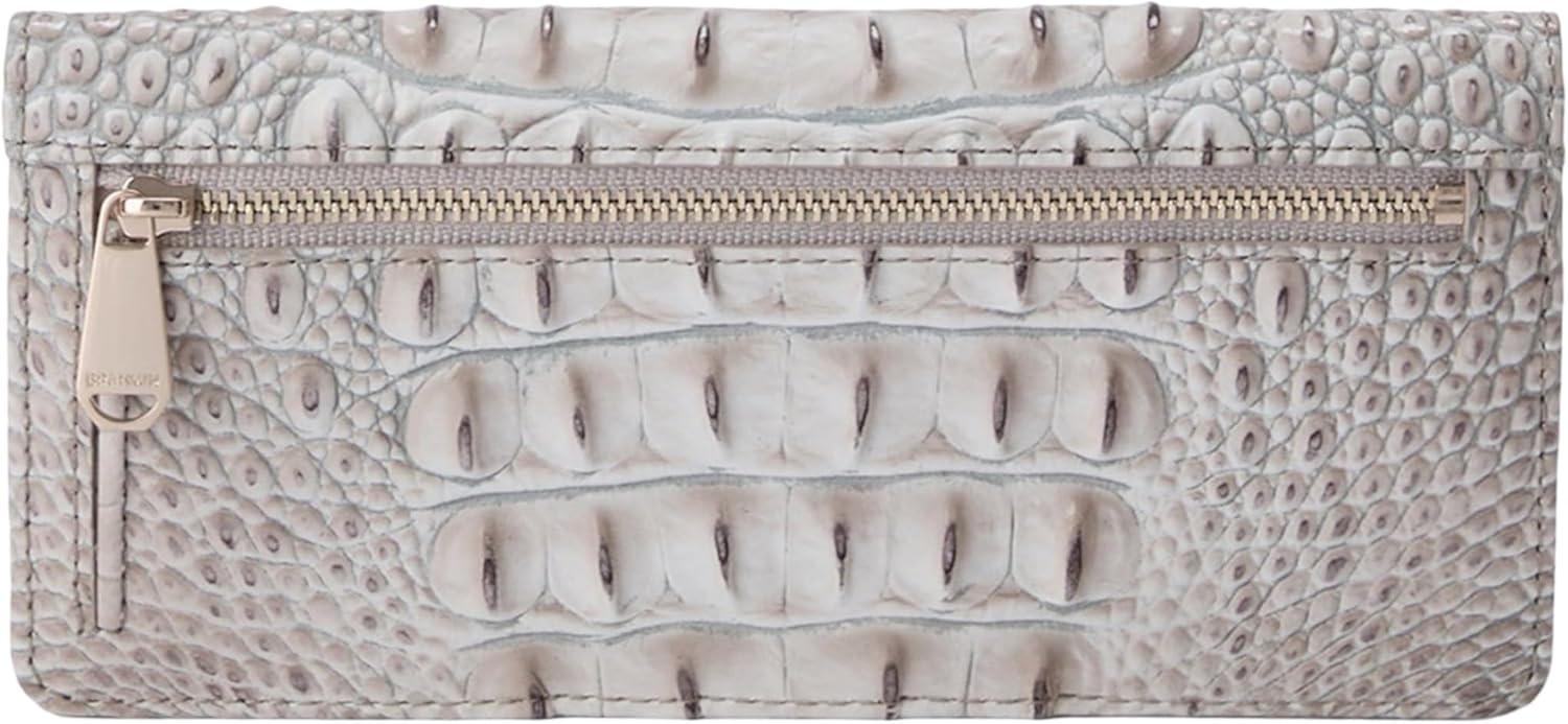 BRAHMIN Ady Slim Leather Bifold Wallet (Fairest Grey Melbourne)