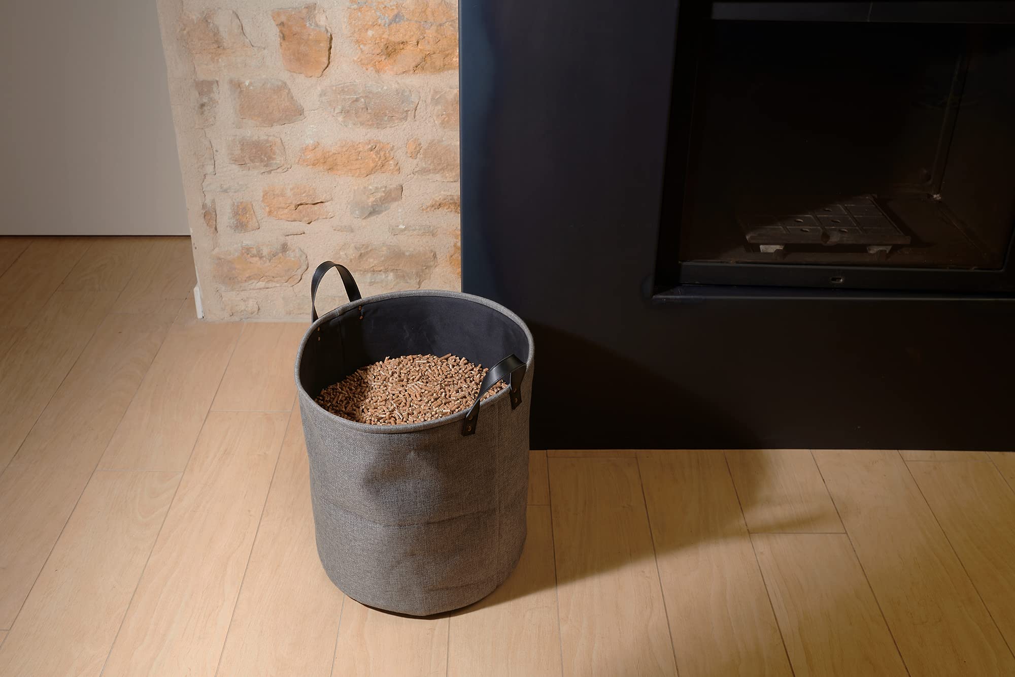 EDA - Sac de Stockage à Granulés en Tissu Jura Montania 60 L - pour 30 kg de Pellets - Gris
