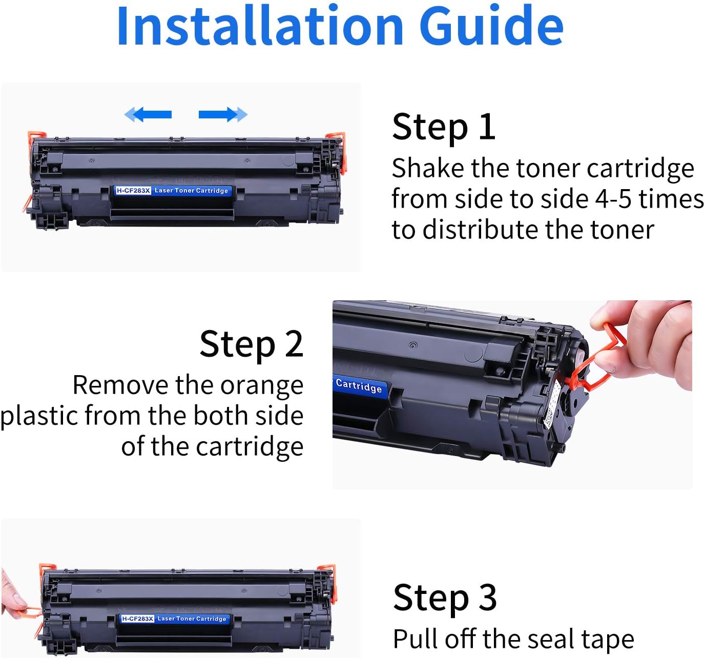Mokofs 83X H-CF283X Toner Compatible for HP 83A CF283A Toner Cartridge, High Yield, use with HP Laserjet Pro MFP M125fn M125fw M127fn M127fw M201n M201dw M225dn M225dw M225rdn Printer (Black, 4 Pack)