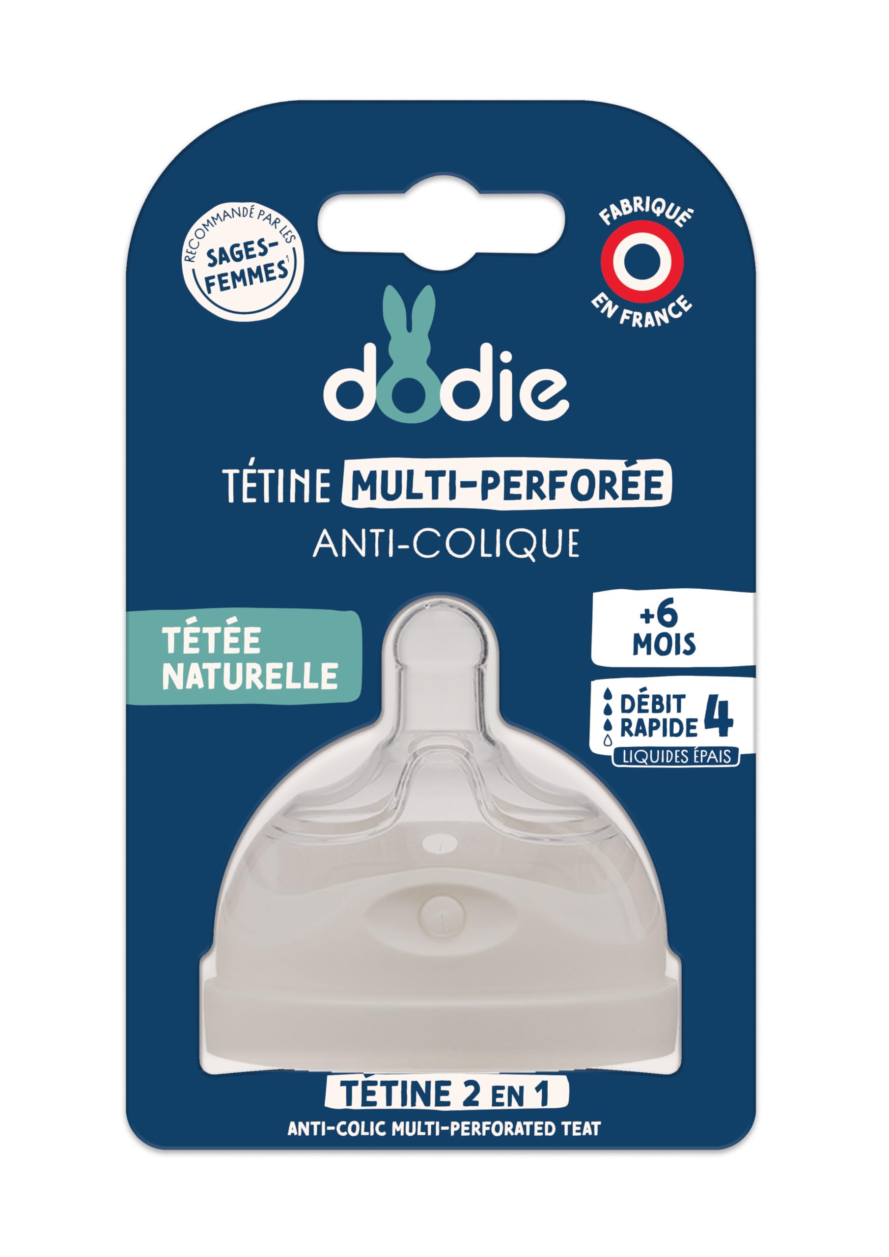 DODIE Multi-Perforated Teat Flow 4+6 Months Thick Liquid