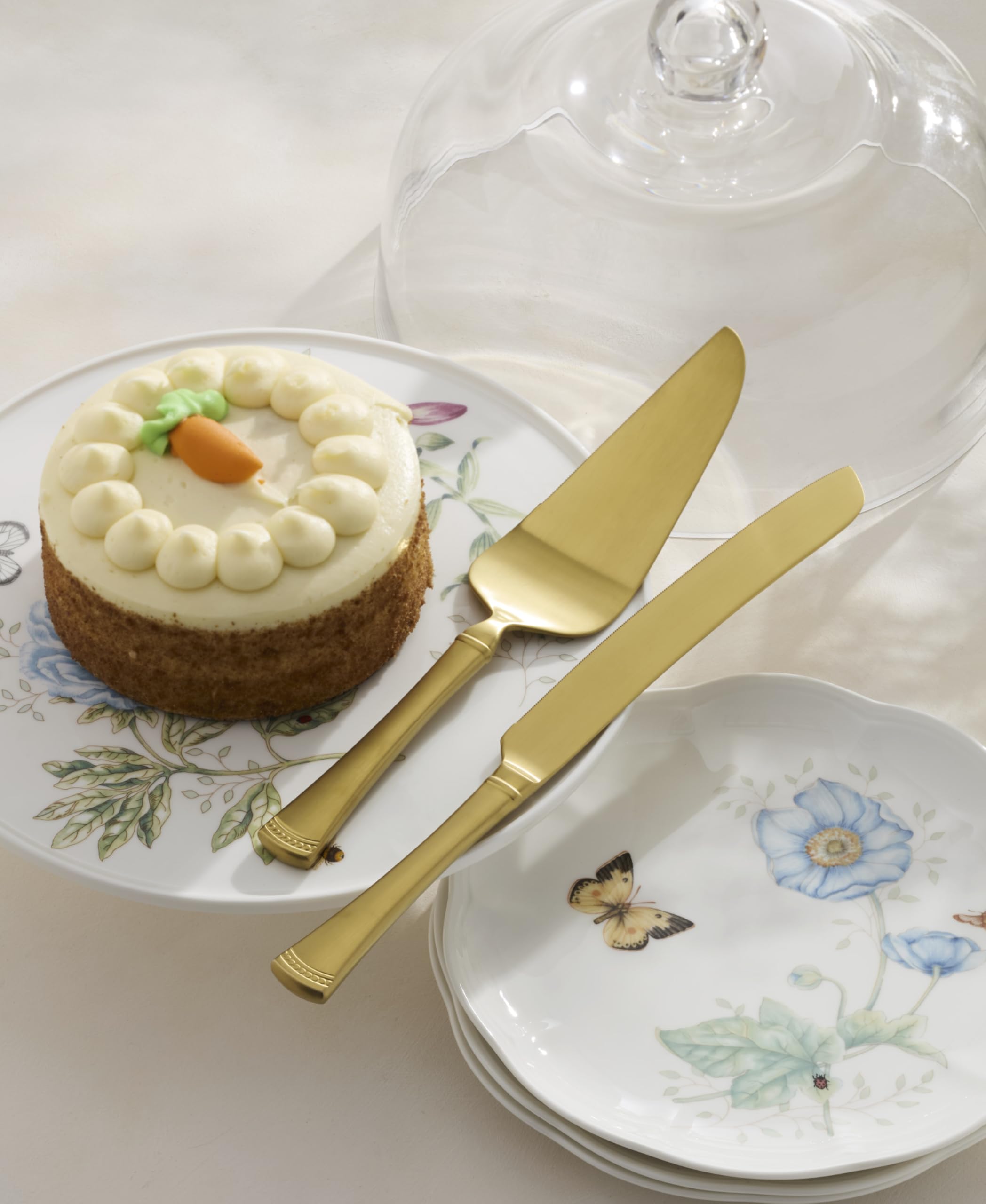 Amazon.com: Lenox 897918 Portola Satin Gold 2-Piece Dessert Set