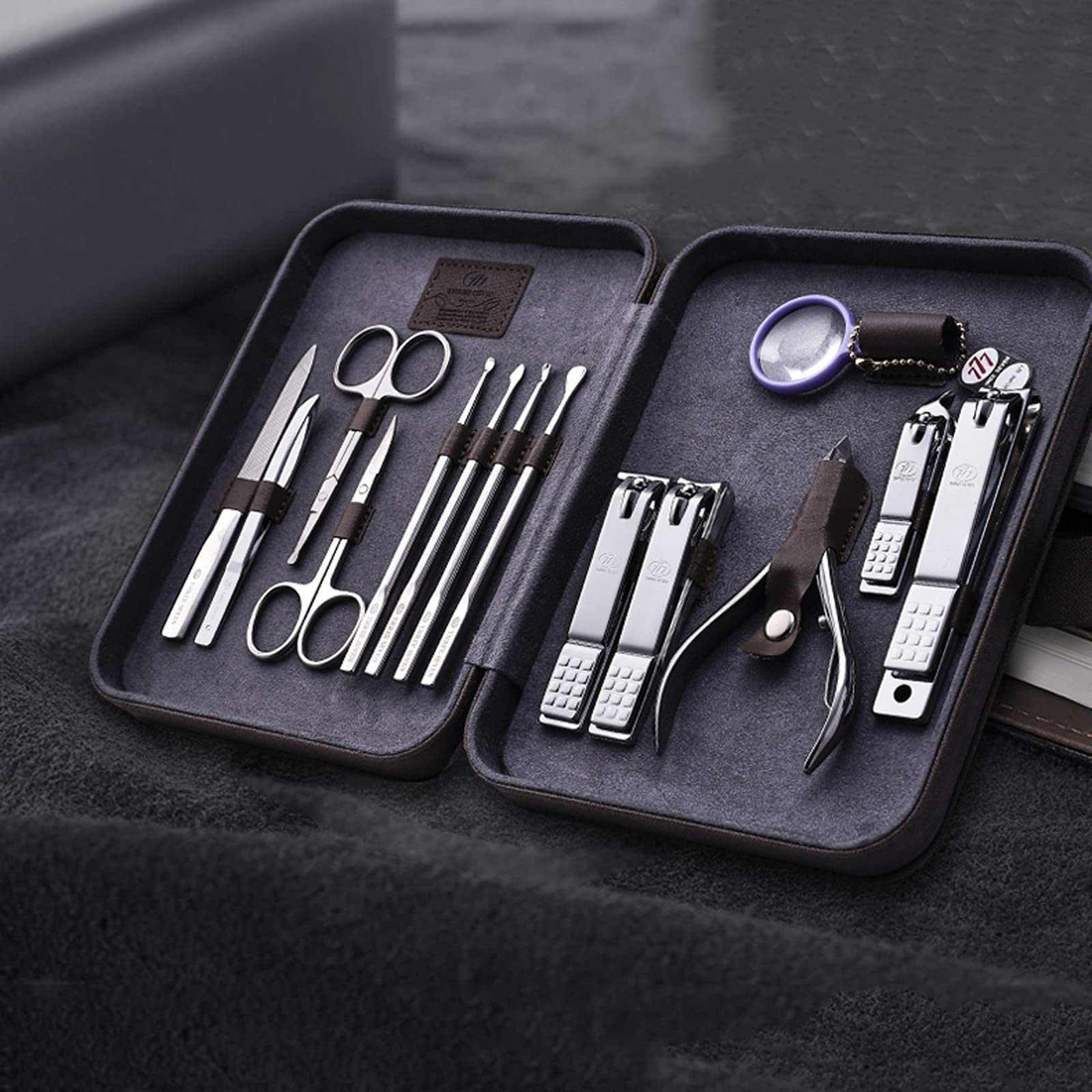 caihuashopping Zestaw do manicure 14 w 1 pęseta ze stali nierdzewnej i klips do paznokci