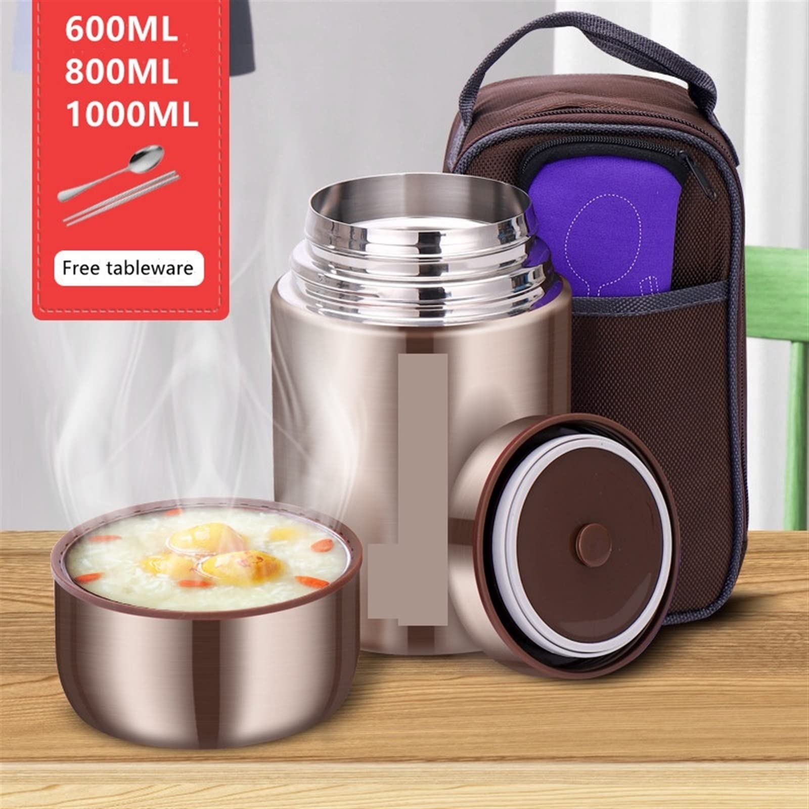Contenitore per il pranzo per alimenti, contenitore termico per zuppa, contenitore termico per ufficio, contenitori per cucchiaio