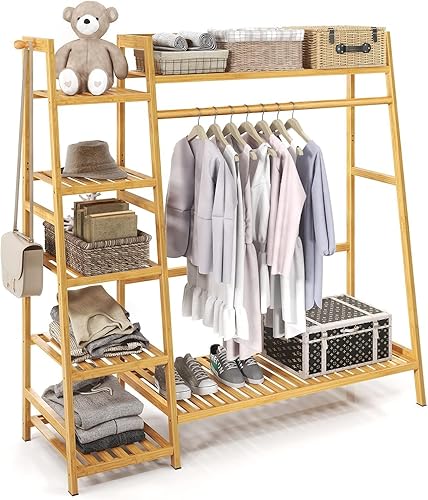 Perchero de ropa extra grande organizador de ropa con estantes de almacenamiento de 7 niveles con gancho para colgar disponible en Yaxa Peru