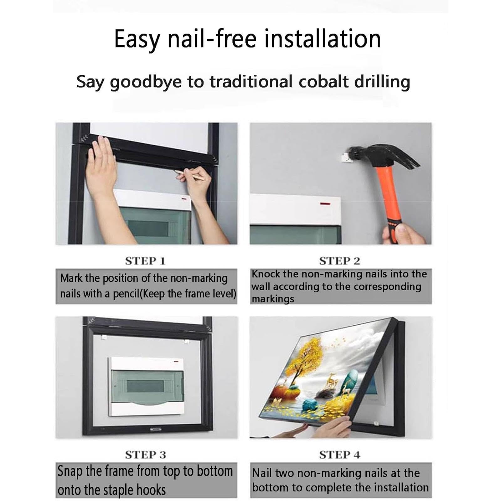Cuadro Decorativo con Tapa de Caja de fusibles, Cuadro Decorativo para Pared con medidor eléctrico Oculto, Marco Horizontal para Colgar para decoración del hogar (60 x 80 cm)