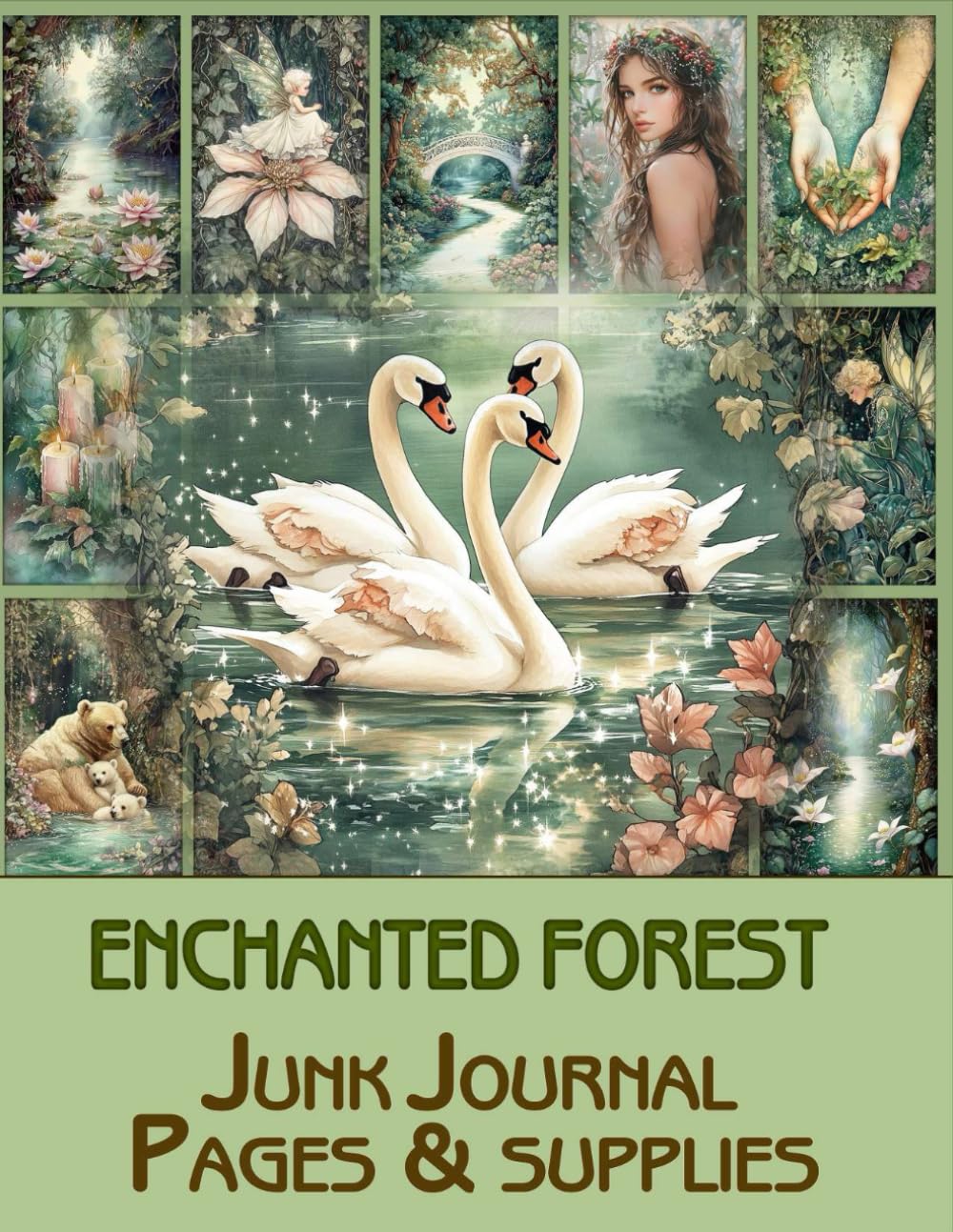 Enchanted Forest Junk Journal Pages & supplies: for Scrapbooking, Collage and Paper Crafts, Art Journaling