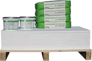 CaSi Systems Renovierset Klimaplatte 50 mm klassisch Wohnklimaplatte, Dämmplatte inkl. Silikatgrundierung und Klimaplatten...
