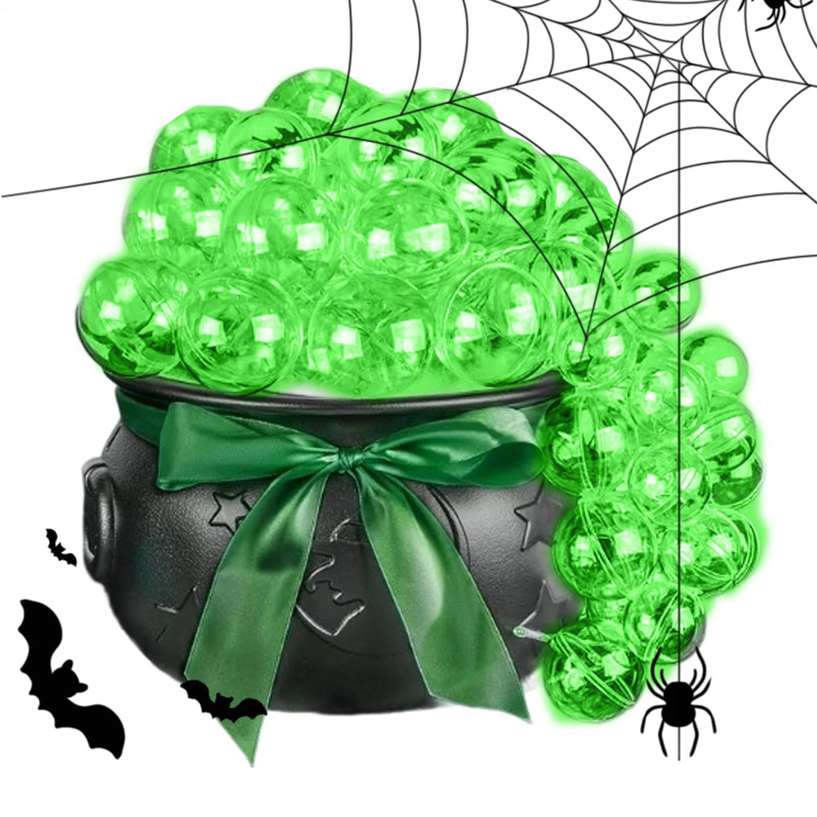 Kocioł Na Halloween Straszne Zielone Światła Z Pilotem | Duży Kocioł Czarownicy Dekoracja Halloweenowa Do Domu Sypialni Kuchni Nawiedzonego Domu Na Zewnątrz Imprezy Święta