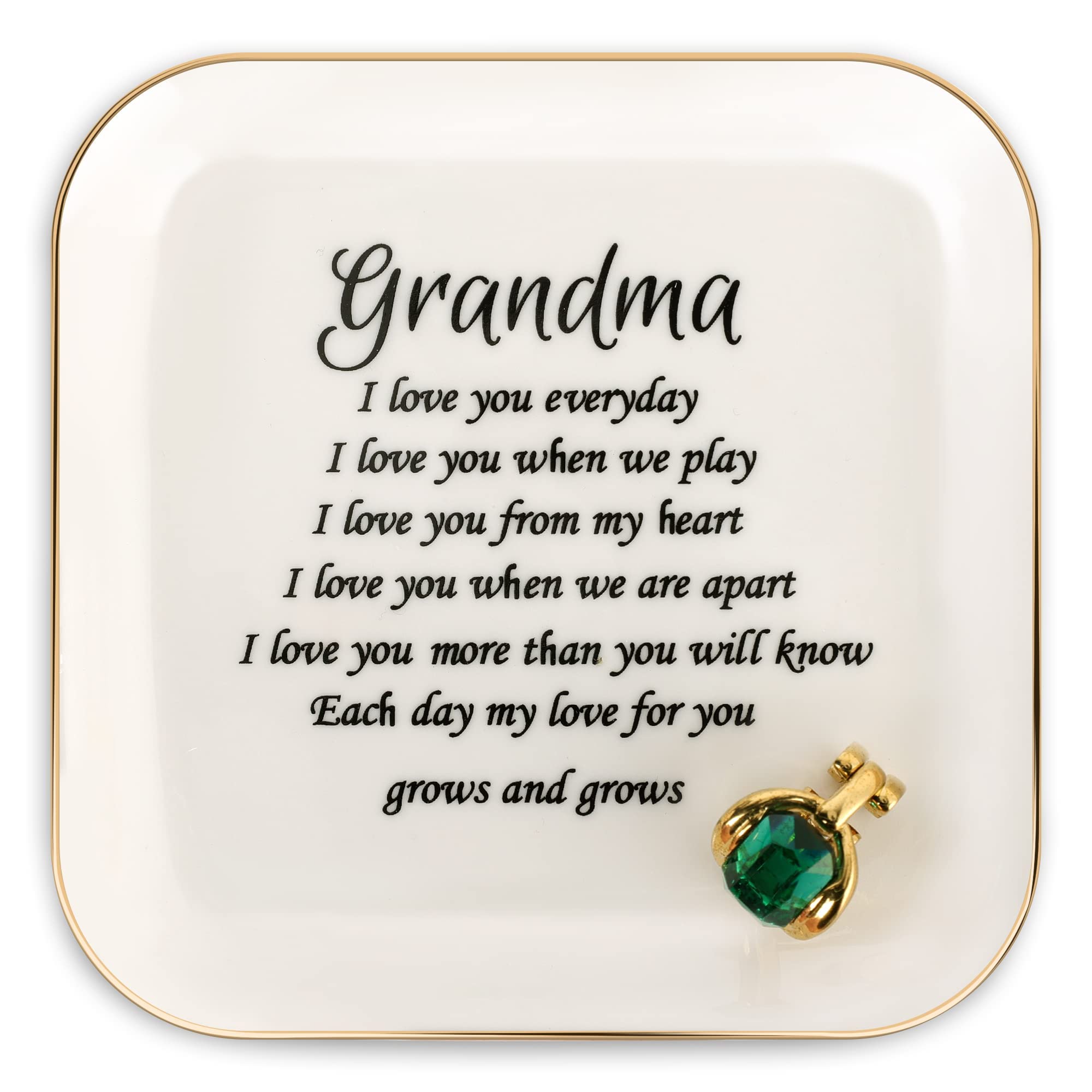 Titanape White Grandma Gifts: I Love You Every Day Trinket Dish For Nana