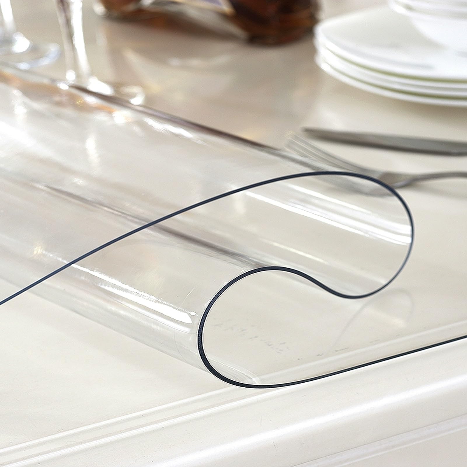 Sous-main de bureau en PVC transparent – 1 mm d'épaisseur – Tapis de table multifonction pour salle à manger et table de chevet facile à nettoyer Options de taille : 55,9 x 129,5 cm et 71,1 x 150,9 cm