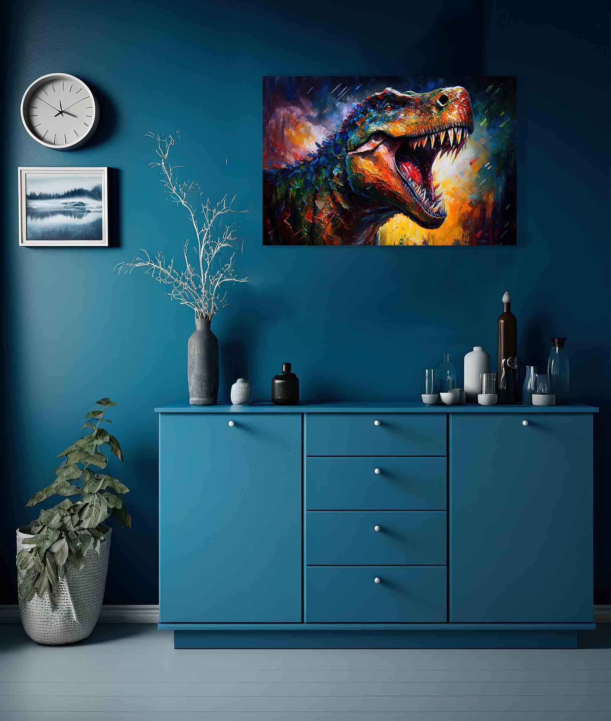 Artley Prints - Parrot in Forest Abstract Wall Canvas for Living Room, Bedroom, Wildlife Pictures Ready to Hang Prints Extra Large 101 x 76cm (40 x 30