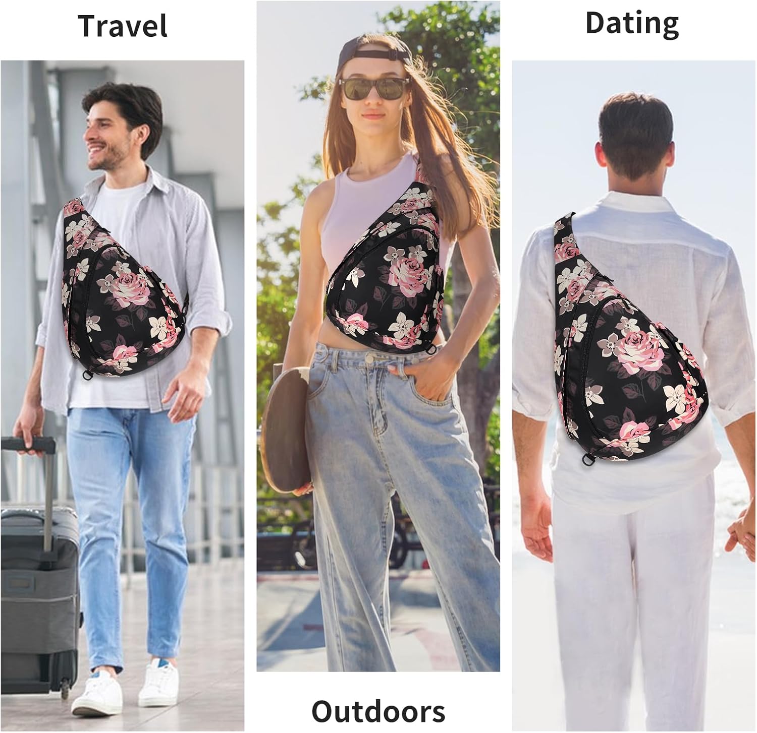 HUA ANGEL Crossbody Sling Bag for Men & Women Lightweight Waterproof Chest Shoulder Bag for Travel Hiking & Everyday Use - Image 6