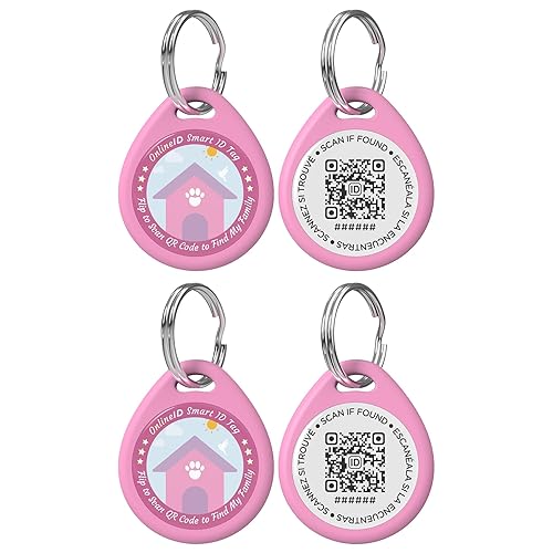 2 Pack Personalized Cat Tags,QR Code Pet ID Tags with