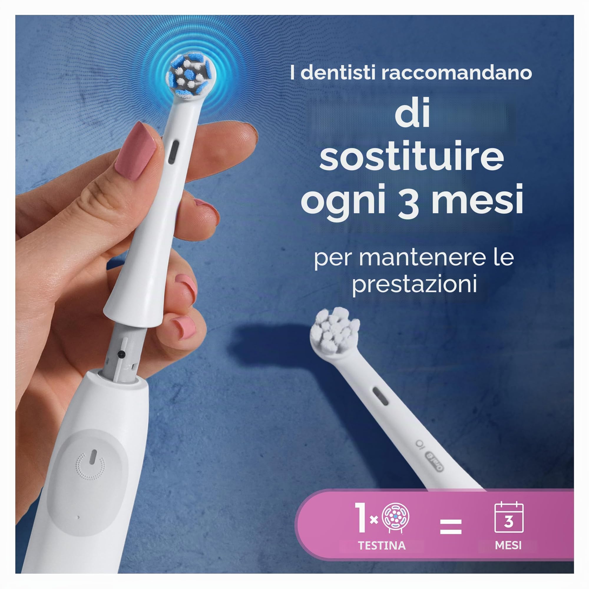 Oral-B Serie iO Gentle Care, testine di ricambio originali rotonde, setole angolate per una rimozione più profonda della placca, testina più morbida per gengive sensibili, per spazzolini elettrici