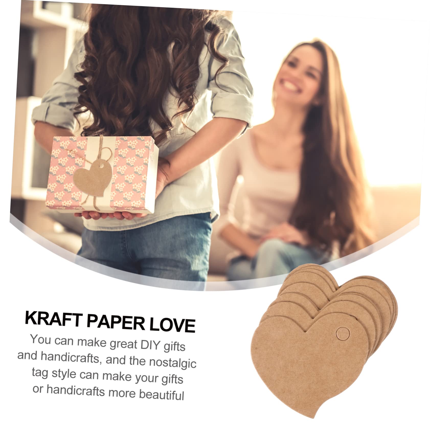 6 Pacchi Cuore Di Carta Kraft Etichetta Etichetta a Forma Di Cuore Etichette Regalo Kraft Per Confezione Regalo Di Carta Kraft Carta