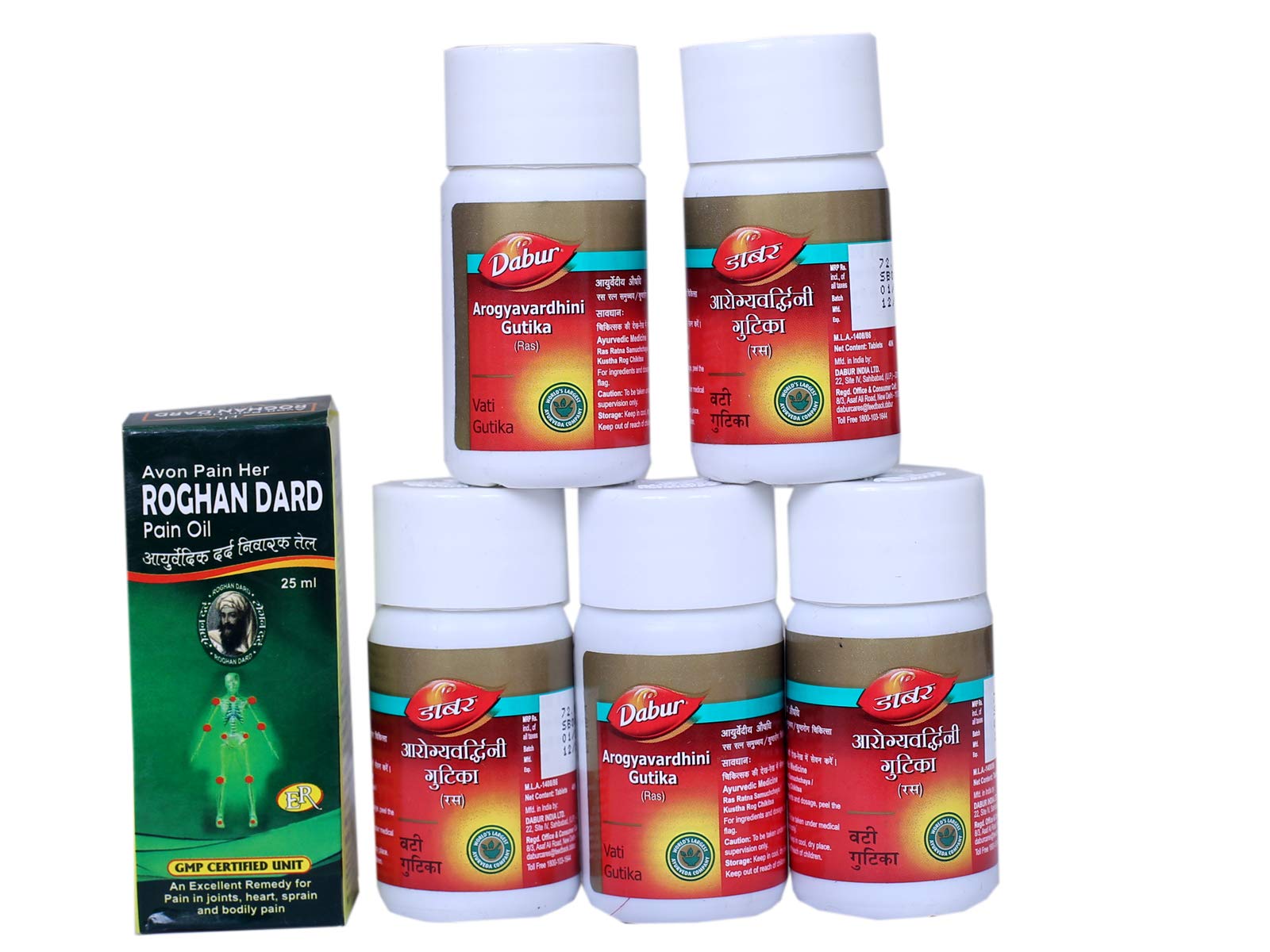Dabur Arogyavardhini Gutika 40 Tablets Pack of Five(5) With Painher Oil (B084X5GN2J) Amazon Price History, Amazon Price Tracker